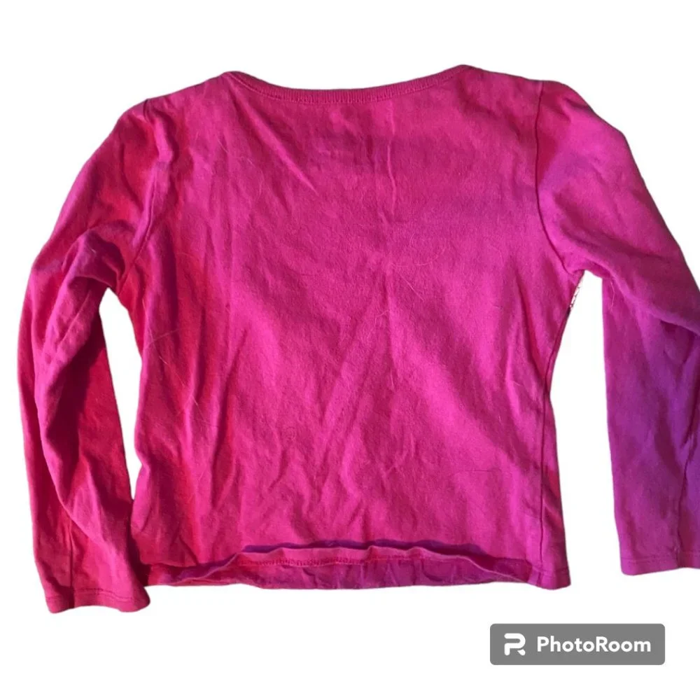 Disney Fairies Girl's hot pink long sleeve‎ Tinkerbell shirt sz 4